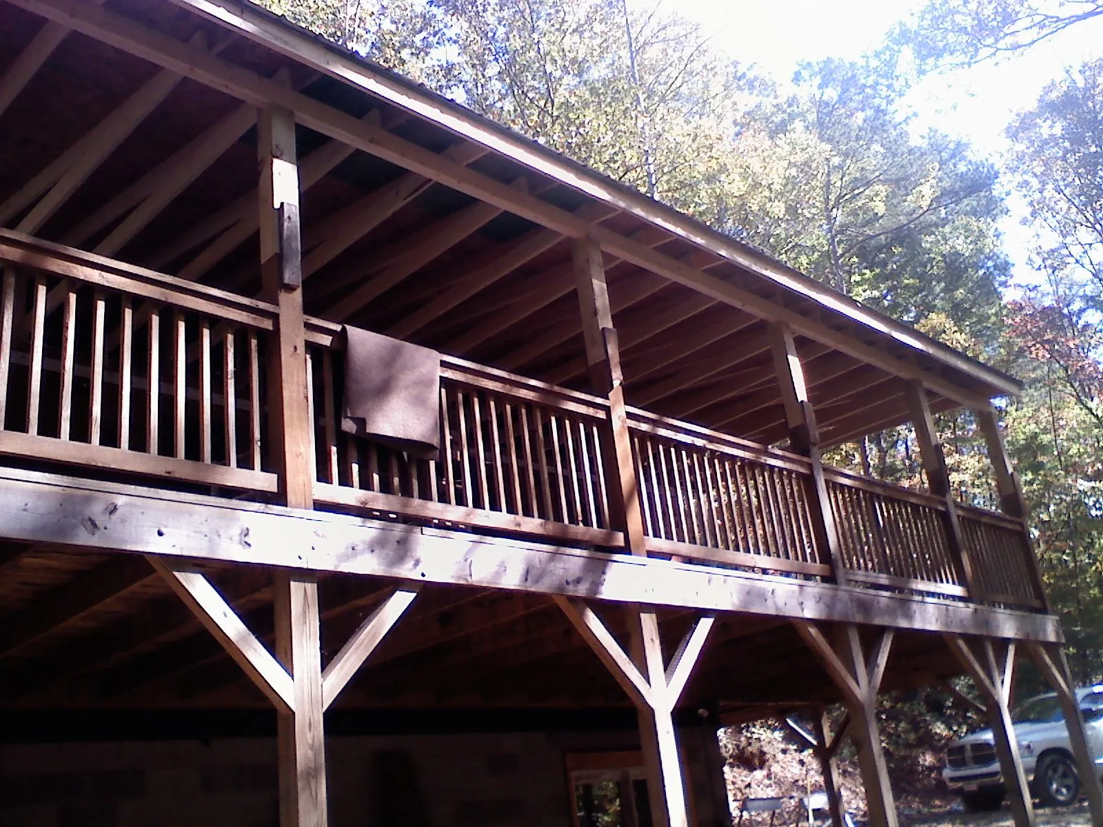 Timber framing under a new elevated porch and deck — Roof Leak Repair in Davenport by Roofing Brothers